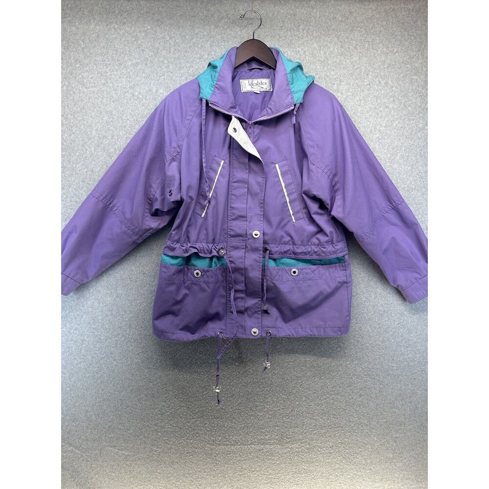 Lifestyles by Mulberry Street Vintage Womens Jacket Size Small Multicolor Hooded